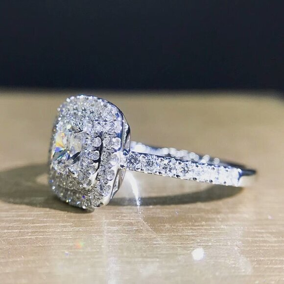 🎀Classic Thin Pure Zircon Square Luxury Wedding Rings for Women, MARR9041 - Picture 6 of 6